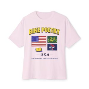 Bike Poetry USA Cycling Tee — Bike Club Graphic Boxy T‑Shirt